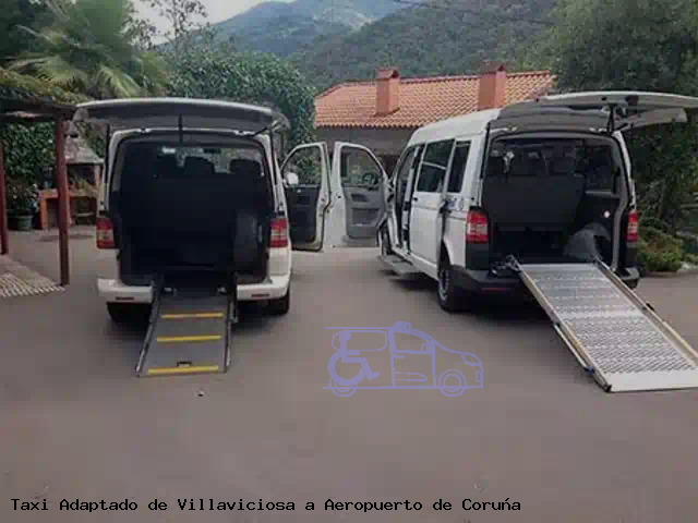 Taxi accesible de Aeropuerto de Coruña a Villaviciosa